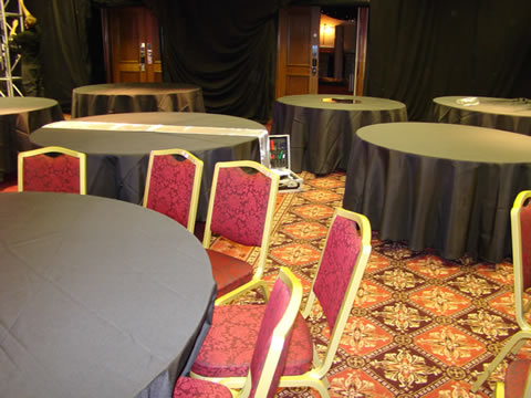 Black Chair Cover and Black Table Cloth